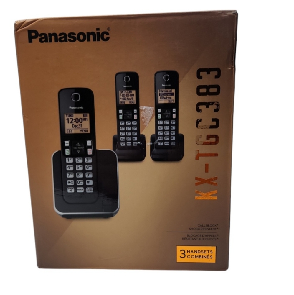 Panasonic Dect 6.0 Expandable Cordless Phone With Call Block 3 Cordless Handsets